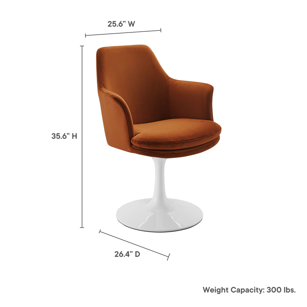 Lippa Swivel Dining Performance Velvet Armchair by Modway | Dining Chairs | Modishstore - 50