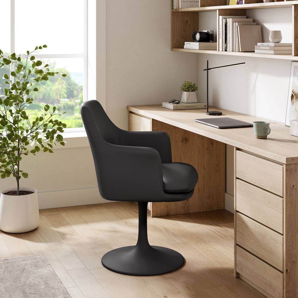Lippa Swivel Dining Vegan Leather Armchair by Modway | Dining Chairs | Modishstore - 7