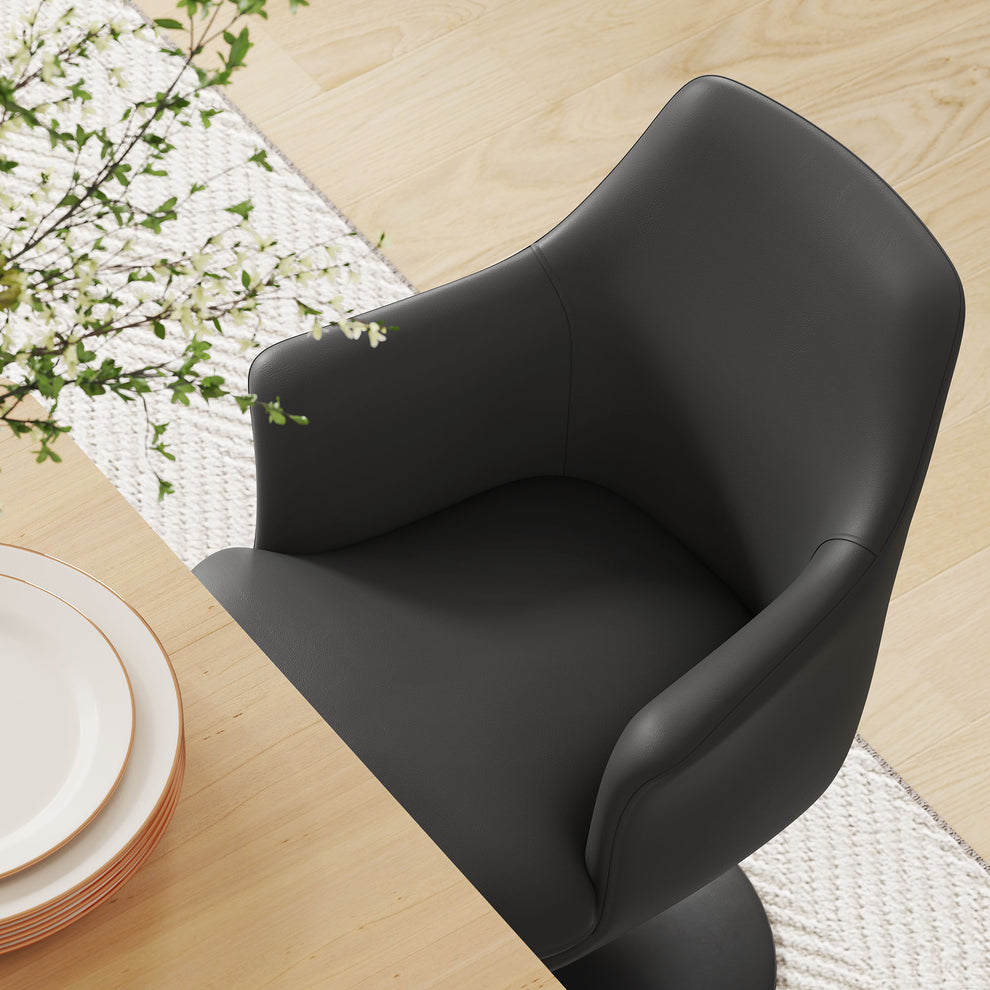 Lippa Swivel Dining Vegan Leather Armchair by Modway | Dining Chairs | Modishstore - 8