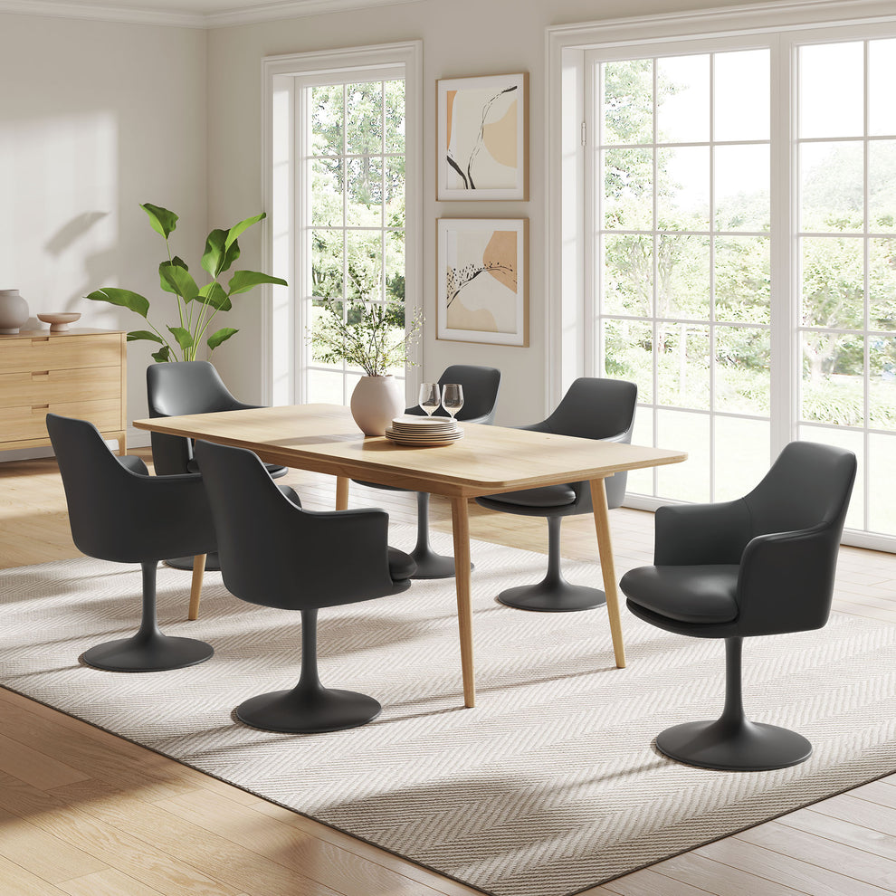 Lippa Swivel Dining Vegan Leather Armchair by Modway | Dining Chairs | Modishstore - 1