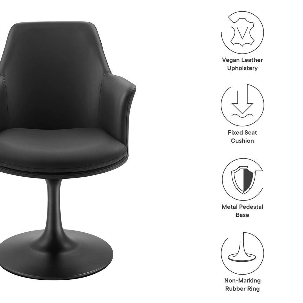 Lippa Swivel Dining Vegan Leather Armchair by Modway | Dining Chairs | Modishstore - 9