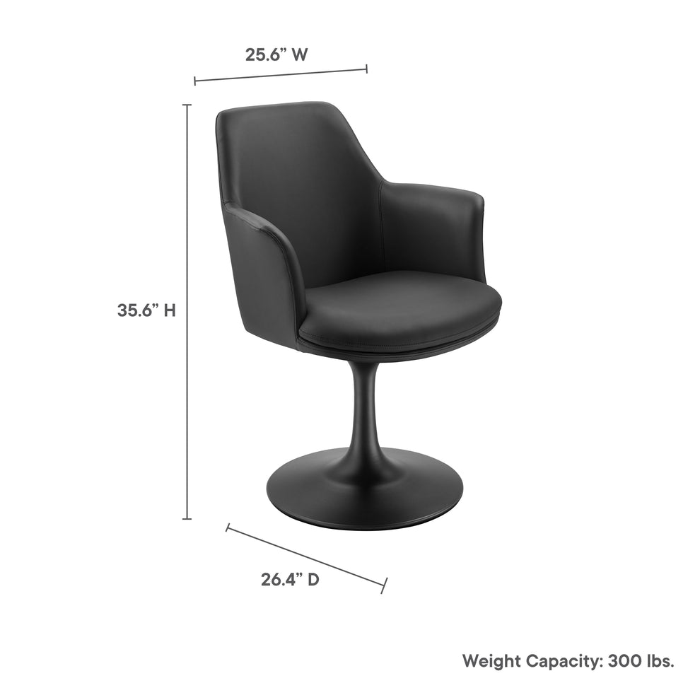 Lippa Swivel Dining Vegan Leather Armchair by Modway | Dining Chairs | Modishstore - 10