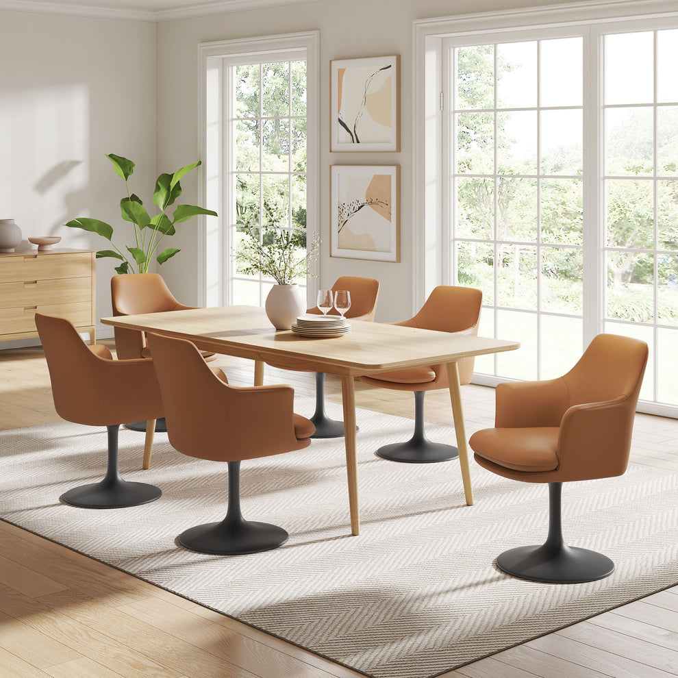 Lippa Swivel Dining Vegan Leather Armchair by Modway | Dining Chairs | Modishstore - 18