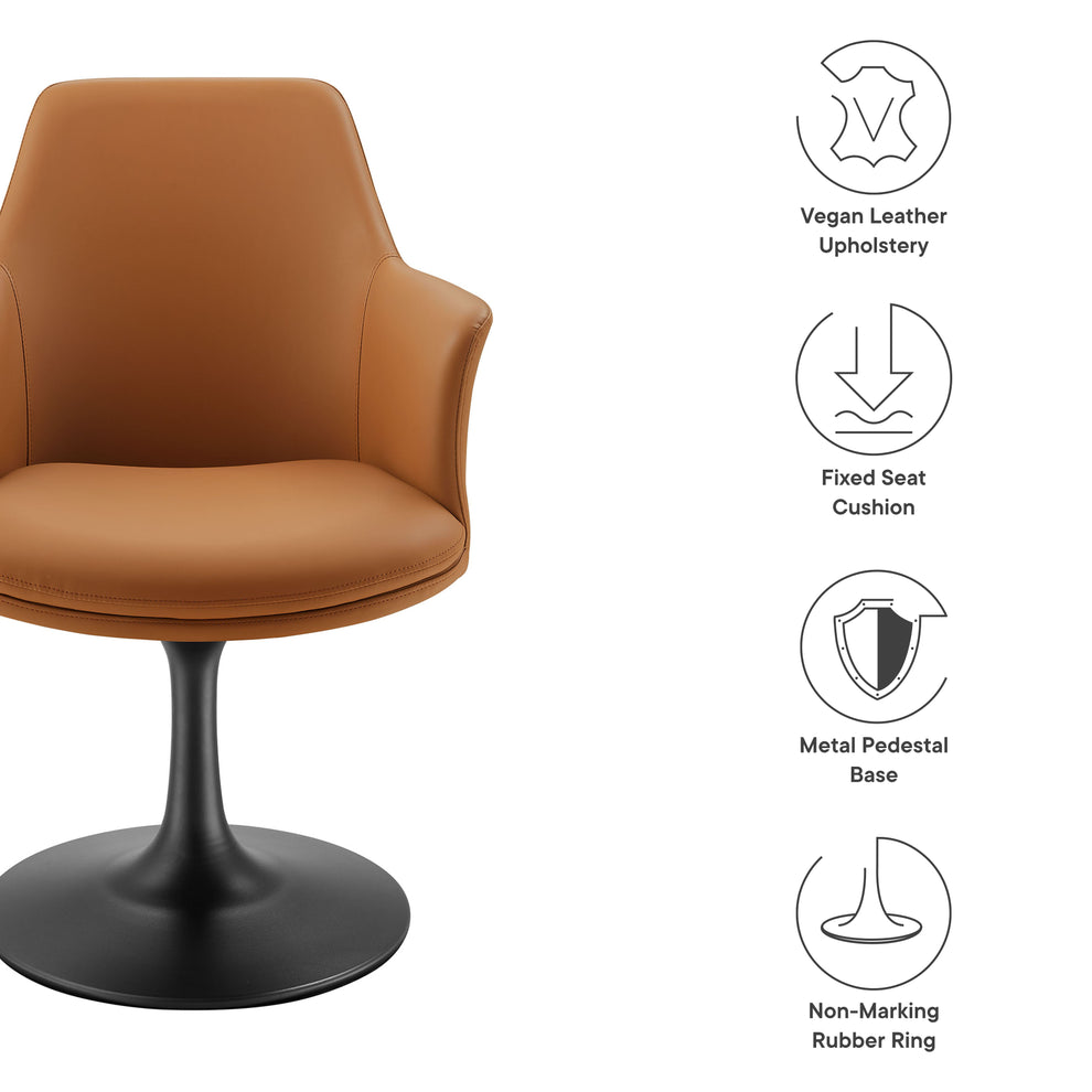 Lippa Swivel Dining Vegan Leather Armchair by Modway | Dining Chairs | Modishstore - 19