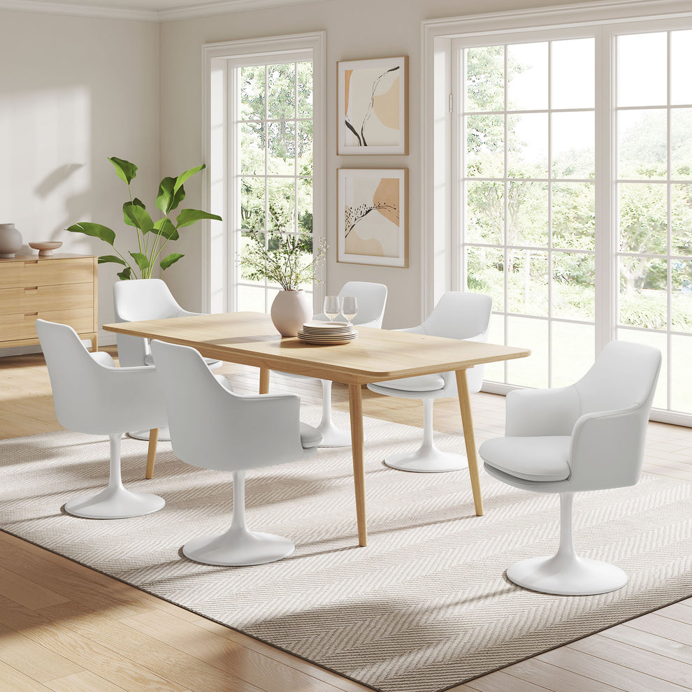 Lippa Swivel Dining Vegan Leather Armchair by Modway | Dining Chairs | Modishstore - 28