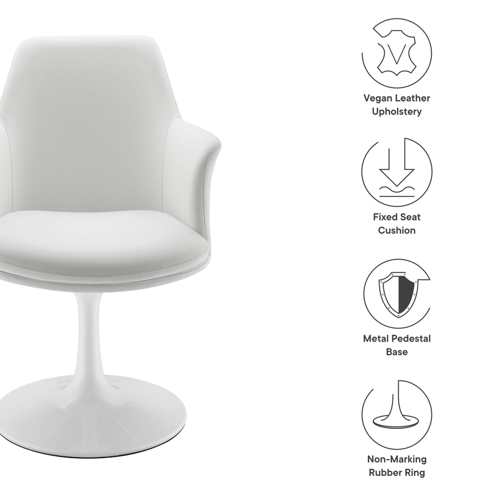 Lippa Swivel Dining Vegan Leather Armchair by Modway | Dining Chairs | Modishstore - 29