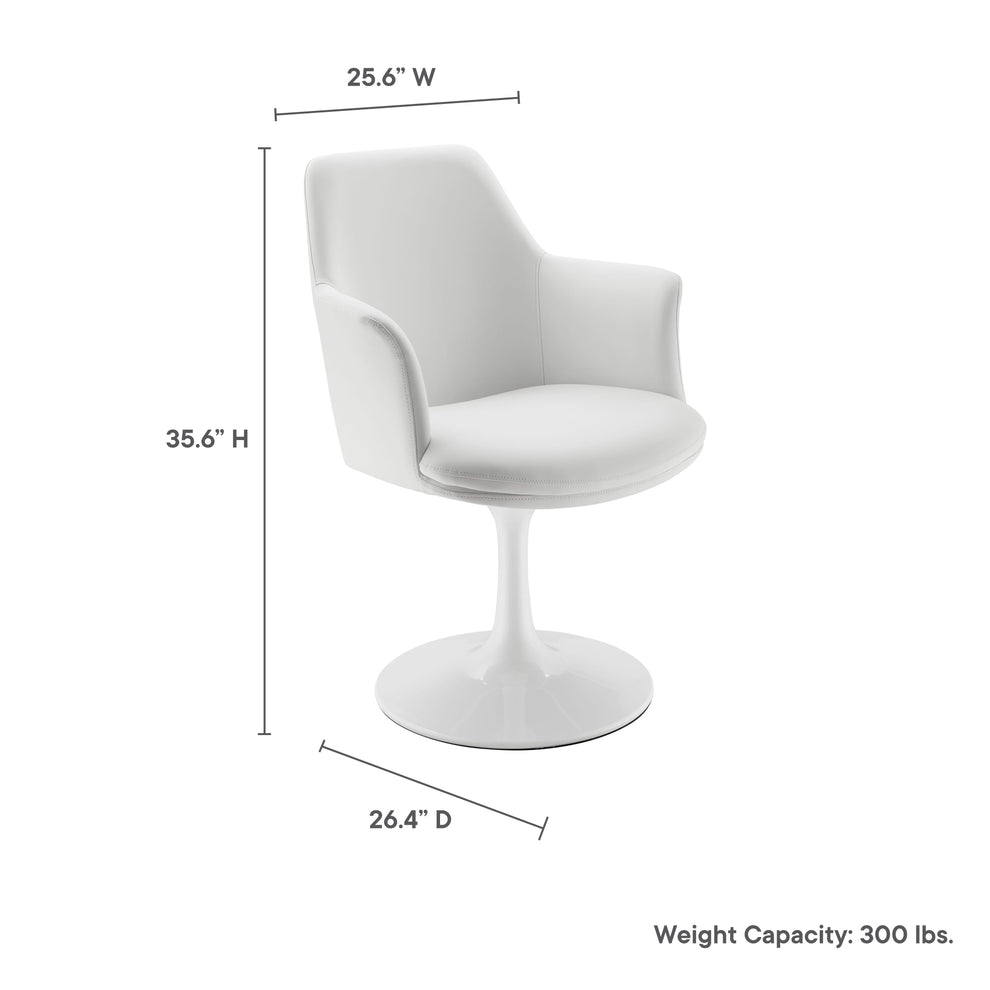 Lippa Swivel Dining Vegan Leather Armchair by Modway | Dining Chairs | Modishstore - 30