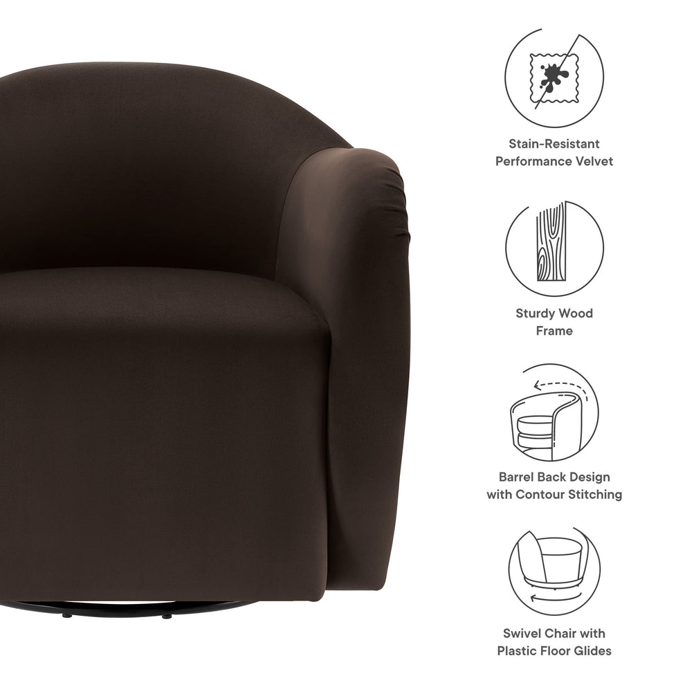 Compose Performance Velvet Swivel Armchair by Modway | Accent Chairs | Modishstore - 17