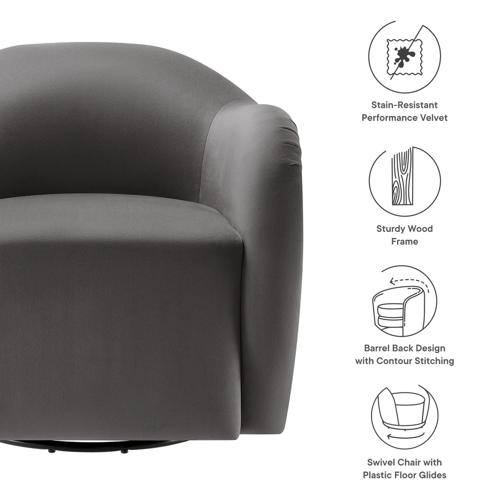 Compose Performance Velvet Swivel Armchair by Modway | Accent Chairs | Modishstore - 26