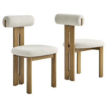 Torian Boucle Fabric Dining Chair Set of 2 by Modway | Dining Chairs | Modishstore - 2