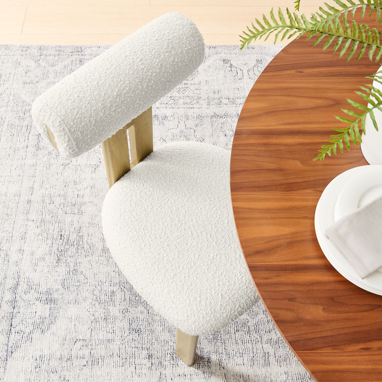 Torian Boucle Fabric Dining Chair Set of 2 by Modway | Dining Chairs | Modishstore - 8