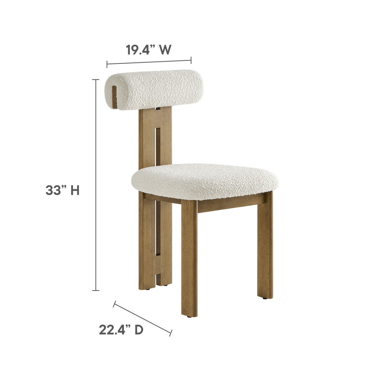 Torian Boucle Fabric Dining Chair Set of 2 by Modway | Dining Chairs | Modishstore - 10