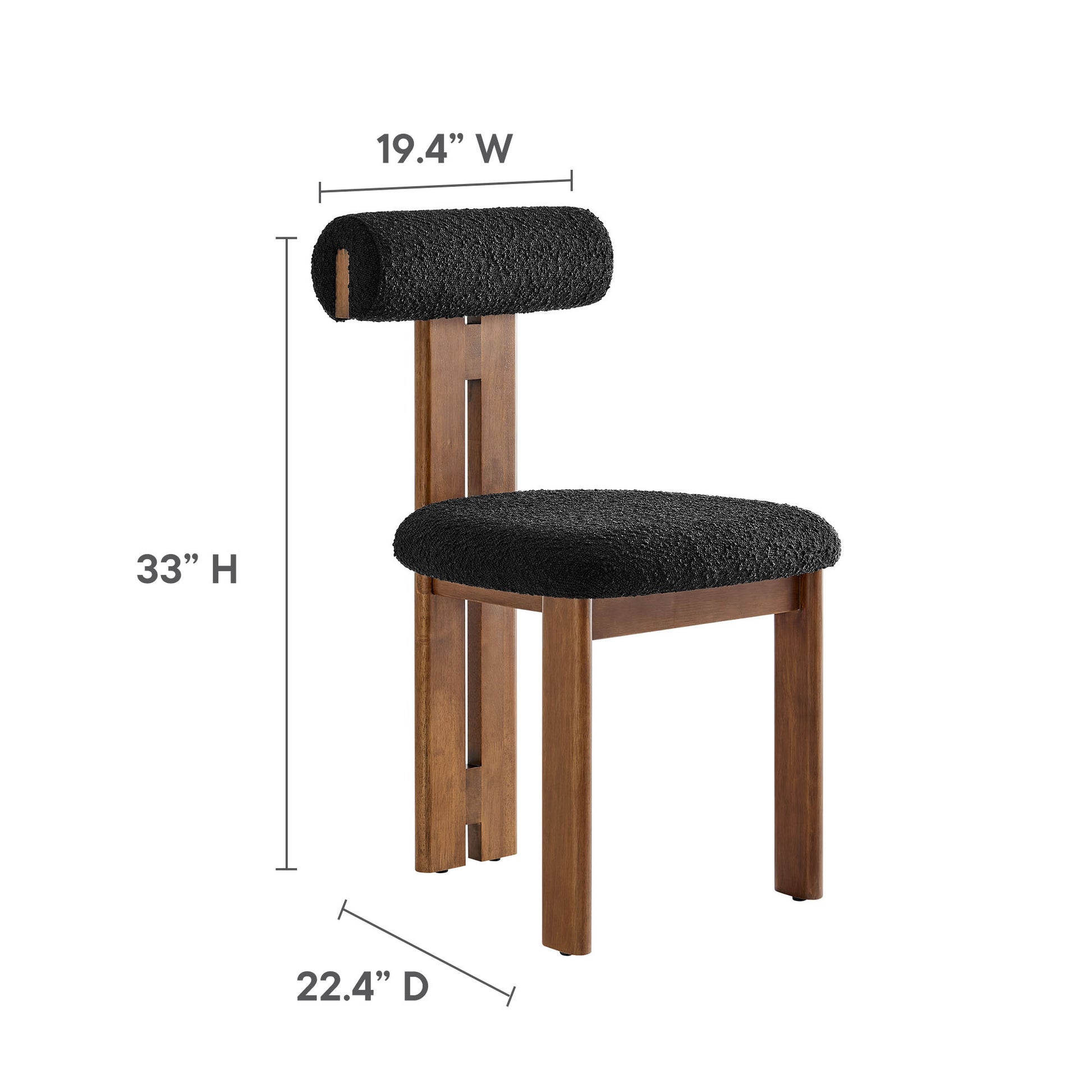 Torian Boucle Fabric Dining Chair Set of 2 by Modway | Dining Chairs | Modishstore - 20