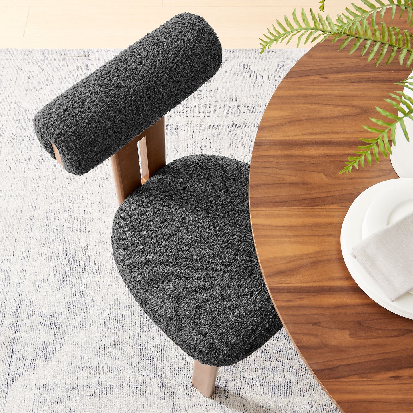 Torian Boucle Fabric Dining Chair Set of 2 by Modway | Dining Chairs | Modishstore - 27