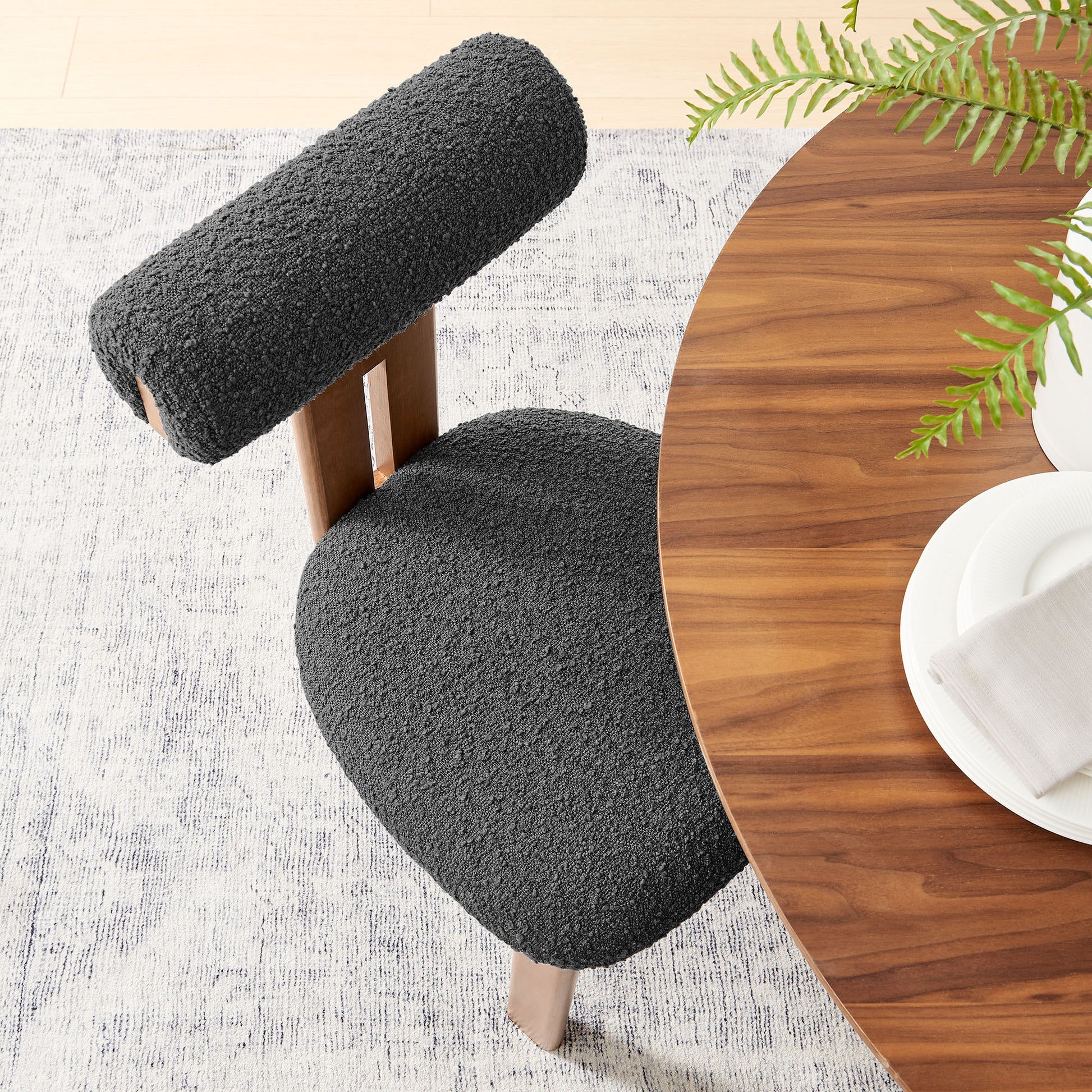 Torian Boucle Fabric Dining Chair Set of 2 by Modway | Dining Chairs | Modishstore - 27