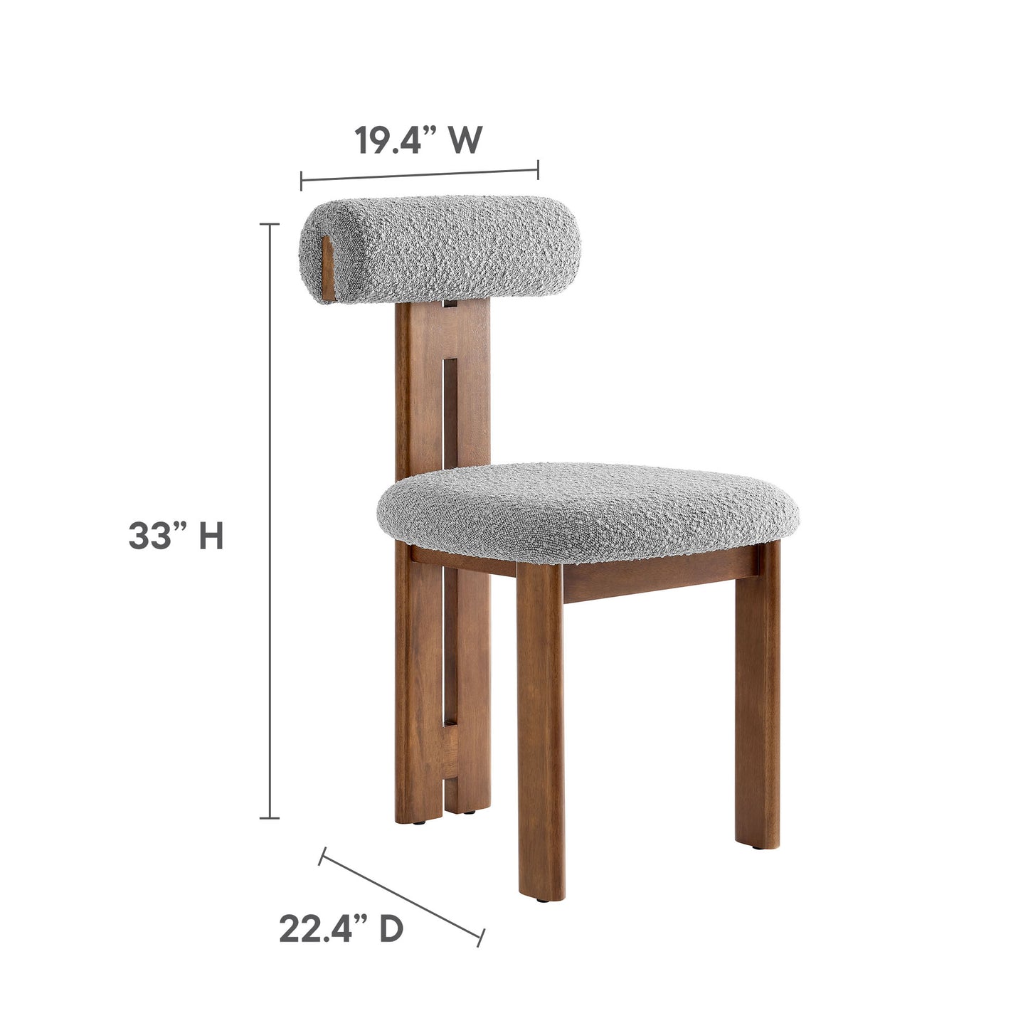 Torian Boucle Fabric Dining Chair Set of 2 by Modway | Dining Chairs | Modishstore - 40