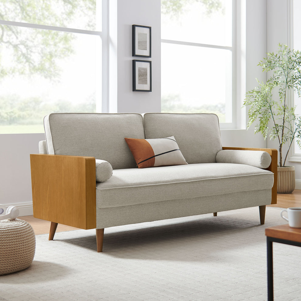 Kellan Heathered Fabric Upholstered Sofa by Modway | Sofas | Modishstore - 1