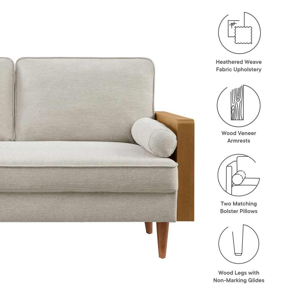 Kellan Heathered Weave Fabric Loveseat by Modway | Loveseats | Modishstore - 8