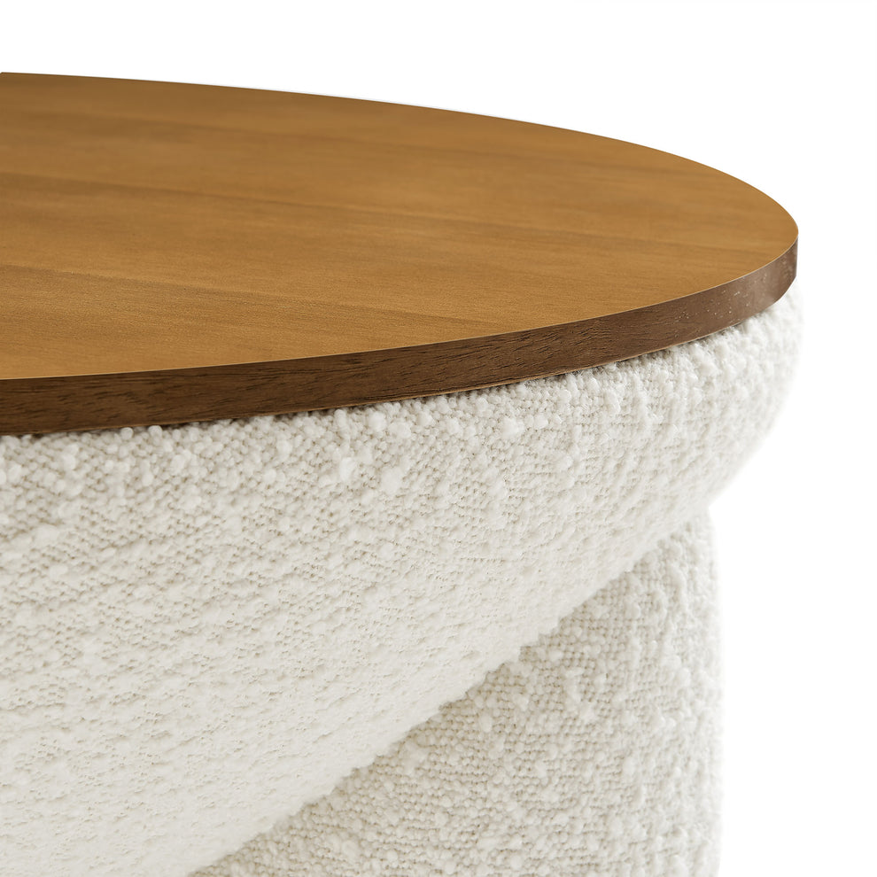 Tridome Round Boucle Upholstered Storage Coffee Table by Modway | Coffee Tables | Modishstore - 3