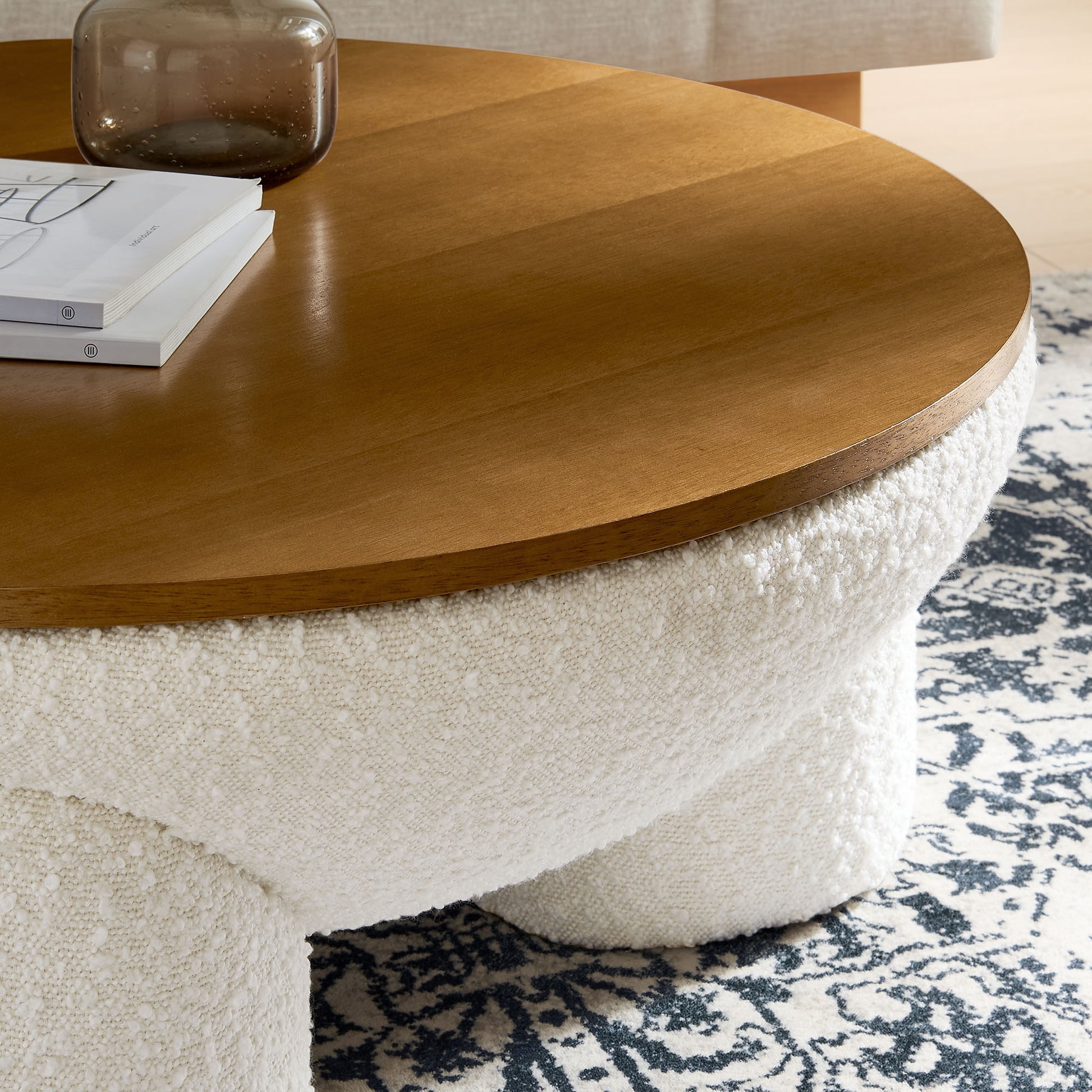 Tridome Round Boucle Upholstered Storage Coffee Table by Modway | Coffee Tables | Modishstore - 6