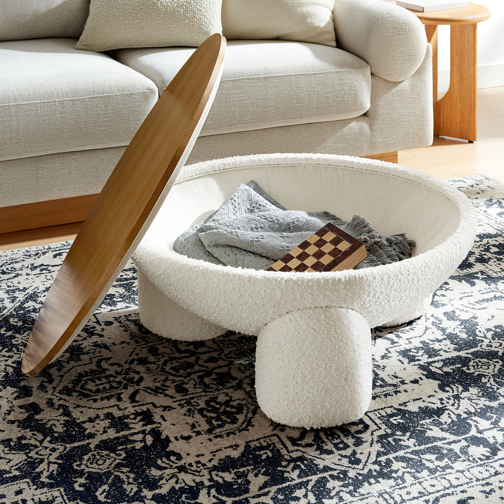 Tridome Round Boucle Upholstered Storage Coffee Table by Modway | Coffee Tables | Modishstore - 7