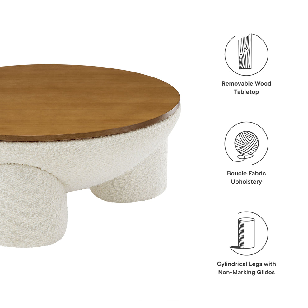 Tridome Round Boucle Upholstered Storage Coffee Table by Modway | Coffee Tables | Modishstore - 8