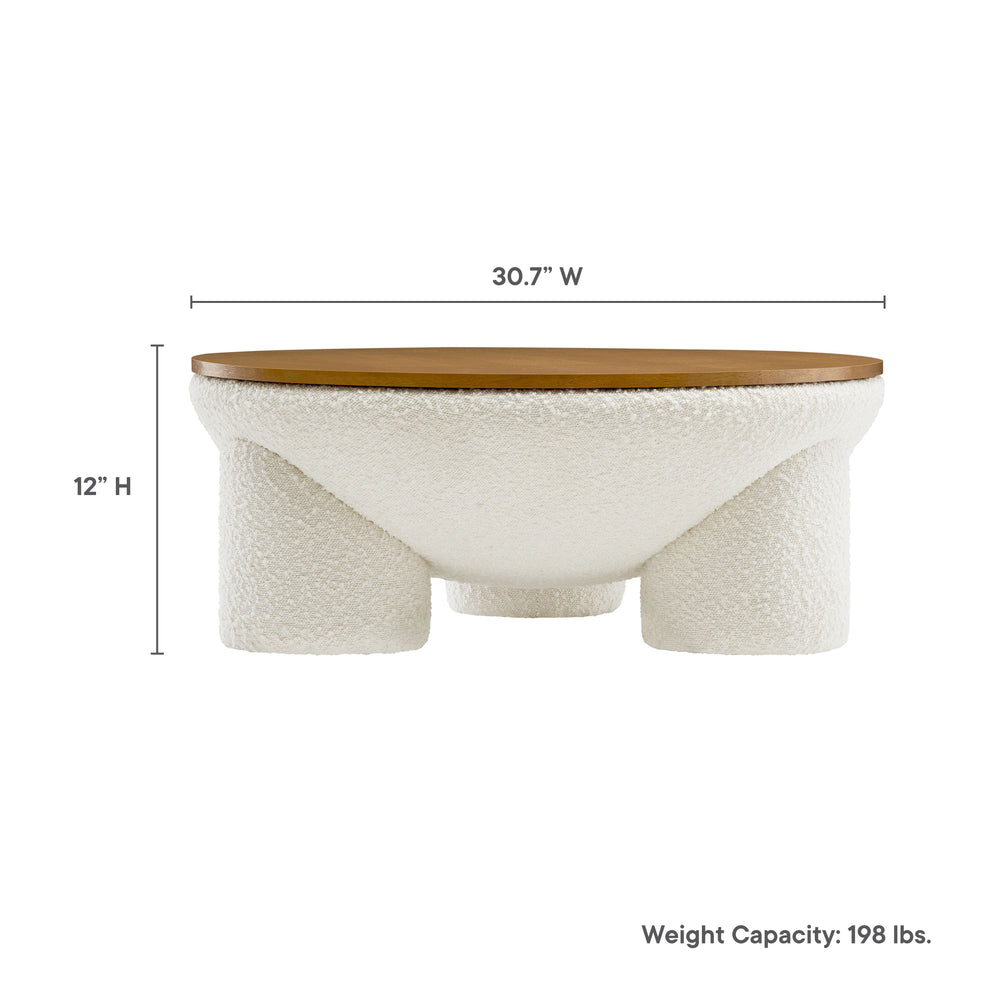 Tridome Round Boucle Upholstered Storage Coffee Table by Modway | Coffee Tables | Modishstore - 9