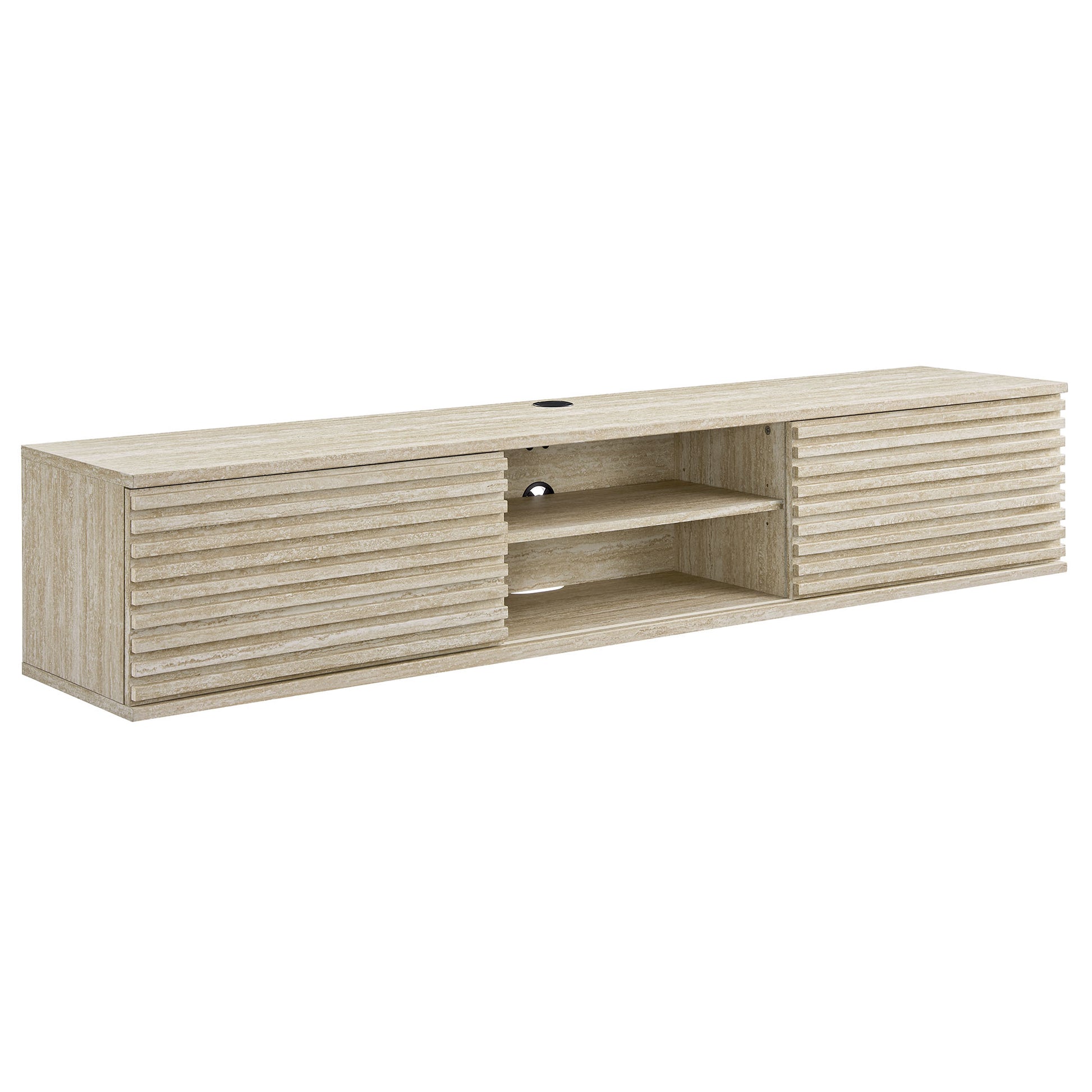Render 70" Faux Travertine Wall-Mount Media Console TV Stand by Modway | Tv Stands | Modishstore - 2