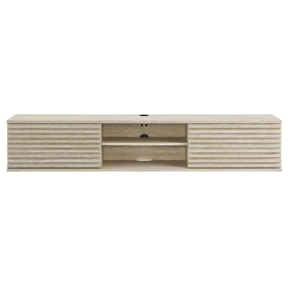 Render 70" Faux Travertine Wall-Mount Media Console TV Stand by Modway | Tv Stands | Modishstore - 3