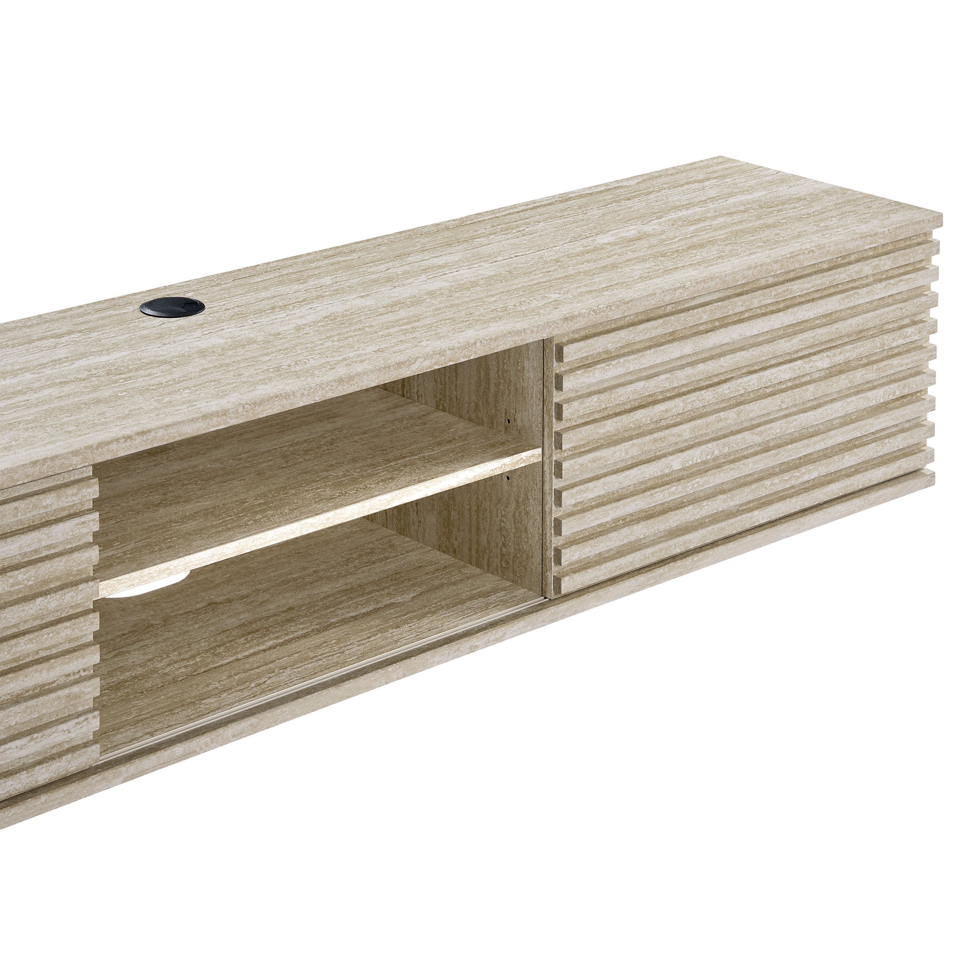 Render 70" Faux Travertine Wall-Mount Media Console TV Stand by Modway | Tv Stands | Modishstore - 5
