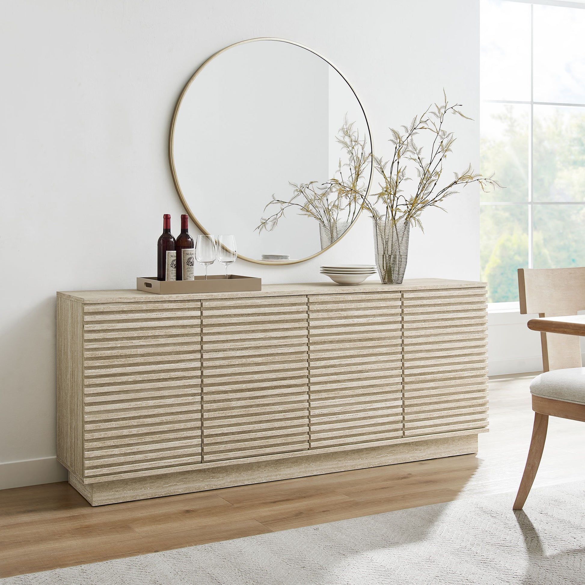 Render 70" Faux Travertine Sideboard Cabinet TV Stand by Modway | Tv Stands | Modishstore - 1