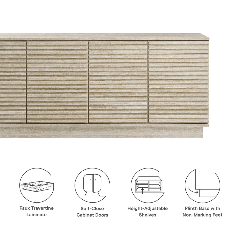 Render 70" Faux Travertine Sideboard Cabinet TV Stand by Modway | Tv Stands | Modishstore - 9