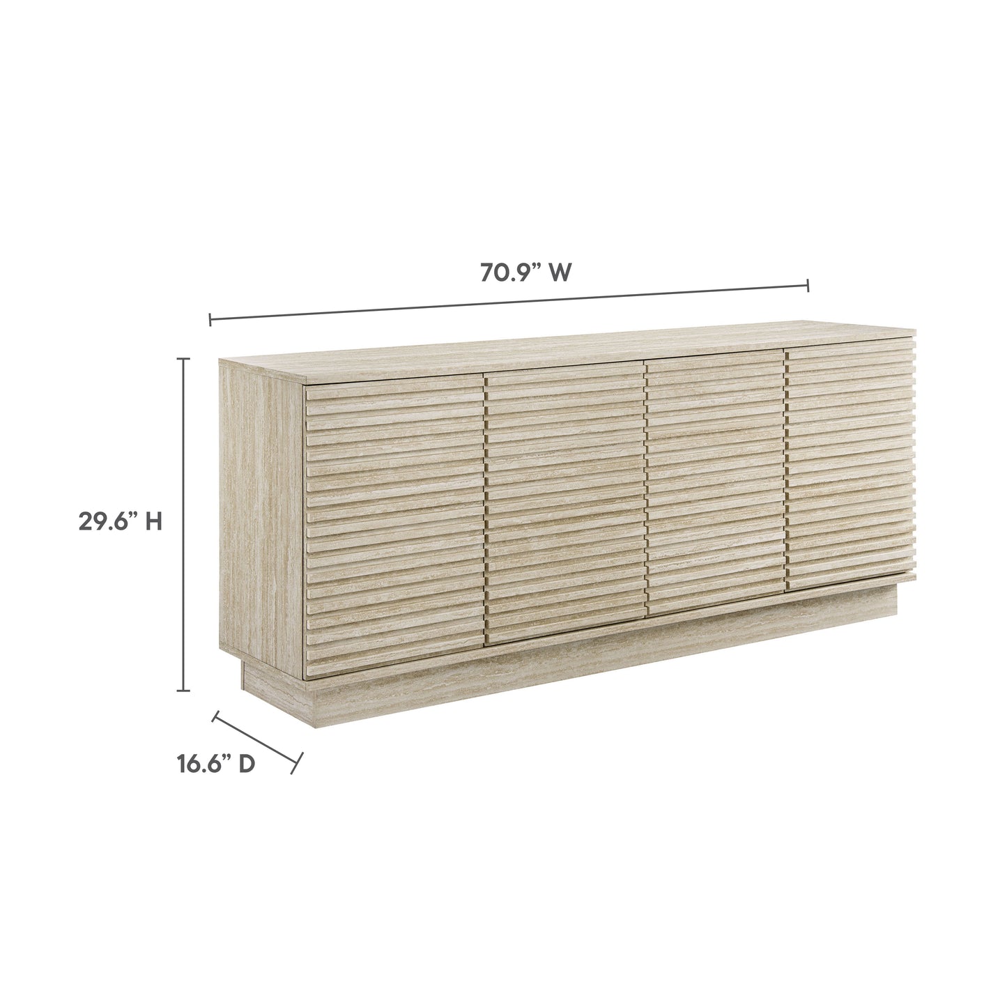 Render 70" Faux Travertine Sideboard Cabinet TV Stand by Modway | Tv Stands | Modishstore - 10