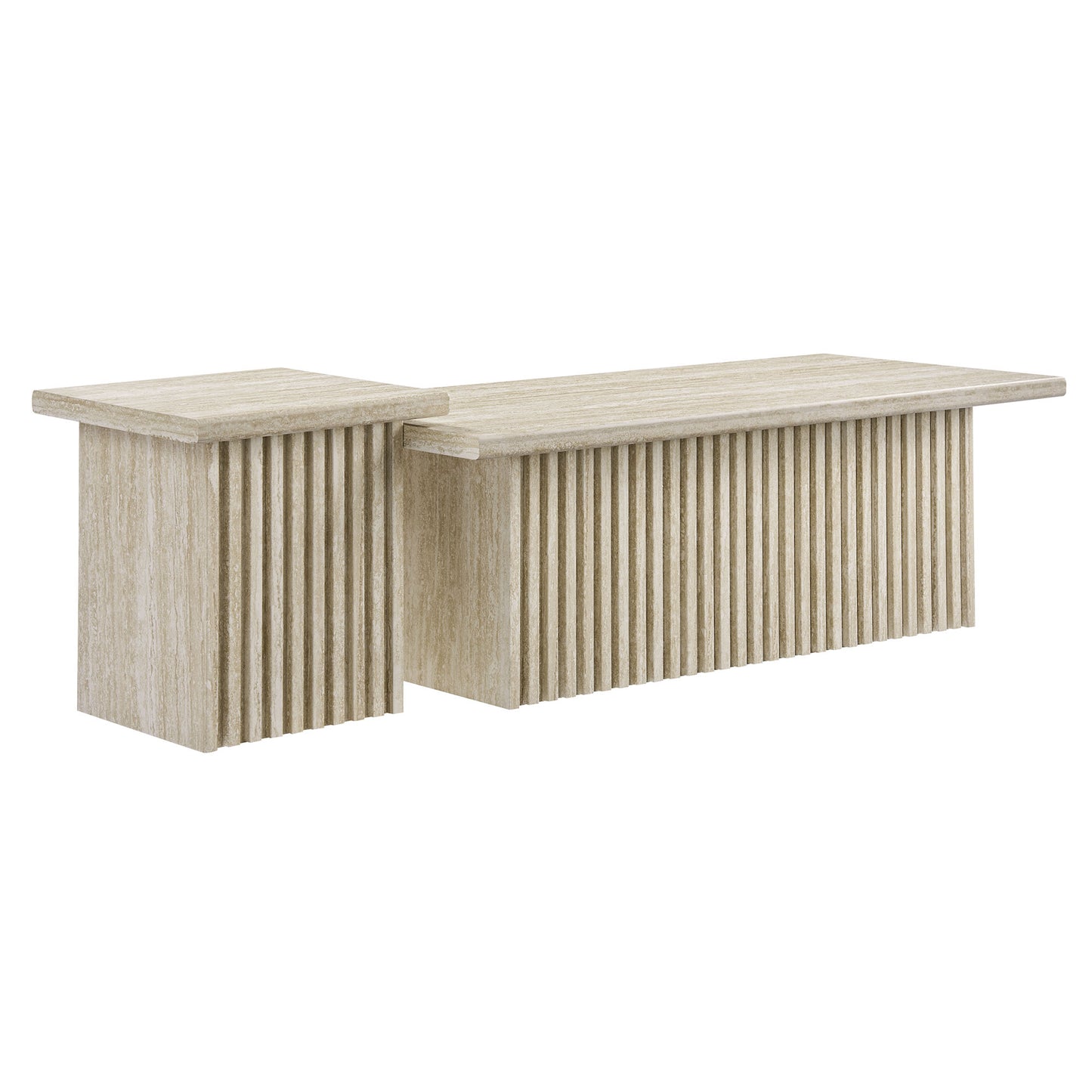 Render Nesting Faux Travertine Coffee Tables Set of 2 by Modway | Coffee Tables | Modishstore - 2