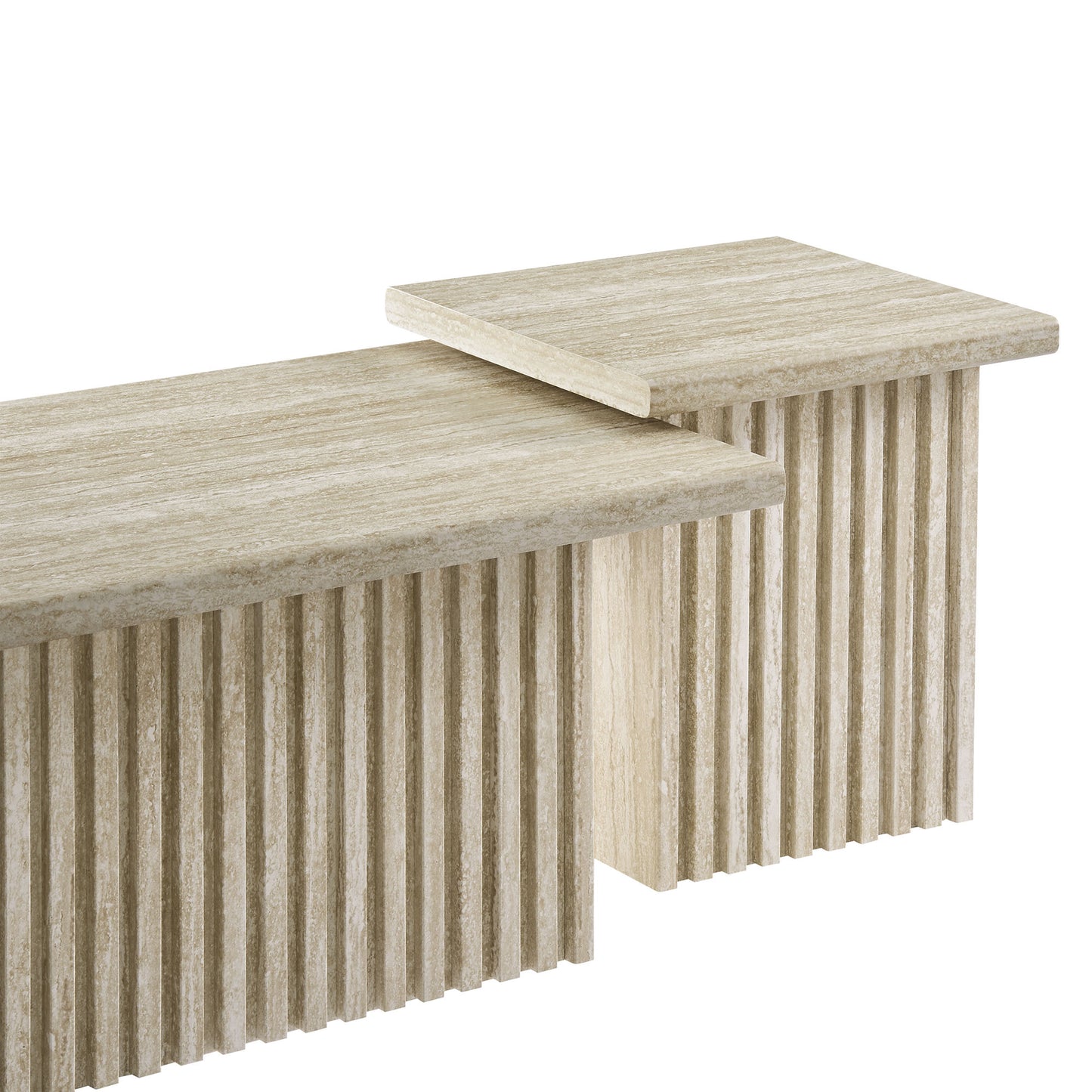 Render Nesting Faux Travertine Coffee Tables Set of 2 by Modway | Coffee Tables | Modishstore - 5