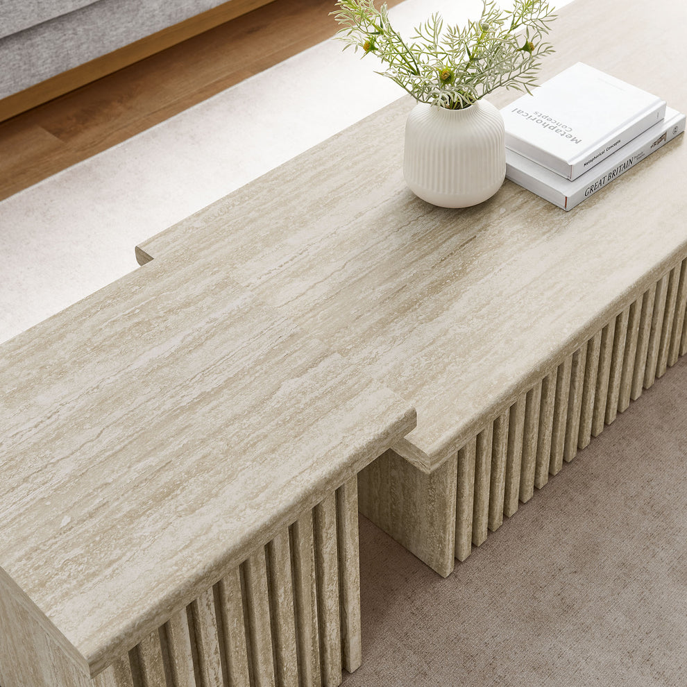 Render Nesting Faux Travertine Coffee Tables Set of 2 by Modway | Coffee Tables | Modishstore - 6