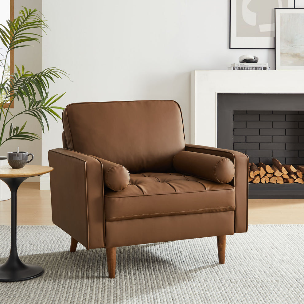 Valour Tufted Vegan Leather Accent Armchair by Modway | Accent Chairs | Modishstore - 1