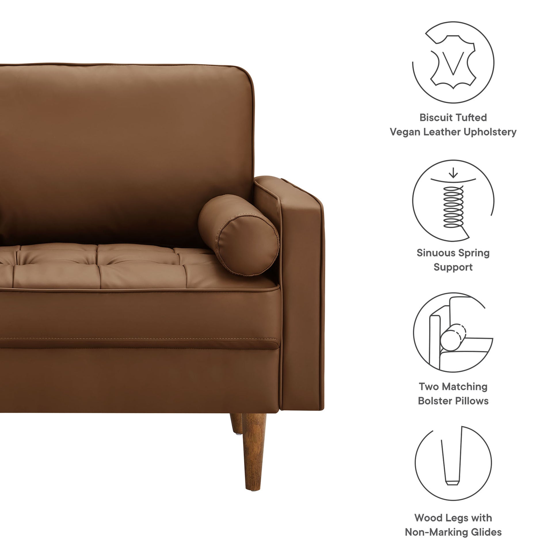 Valour Tufted Vegan Leather Accent Armchair by Modway | Accent Chairs | Modishstore - 8