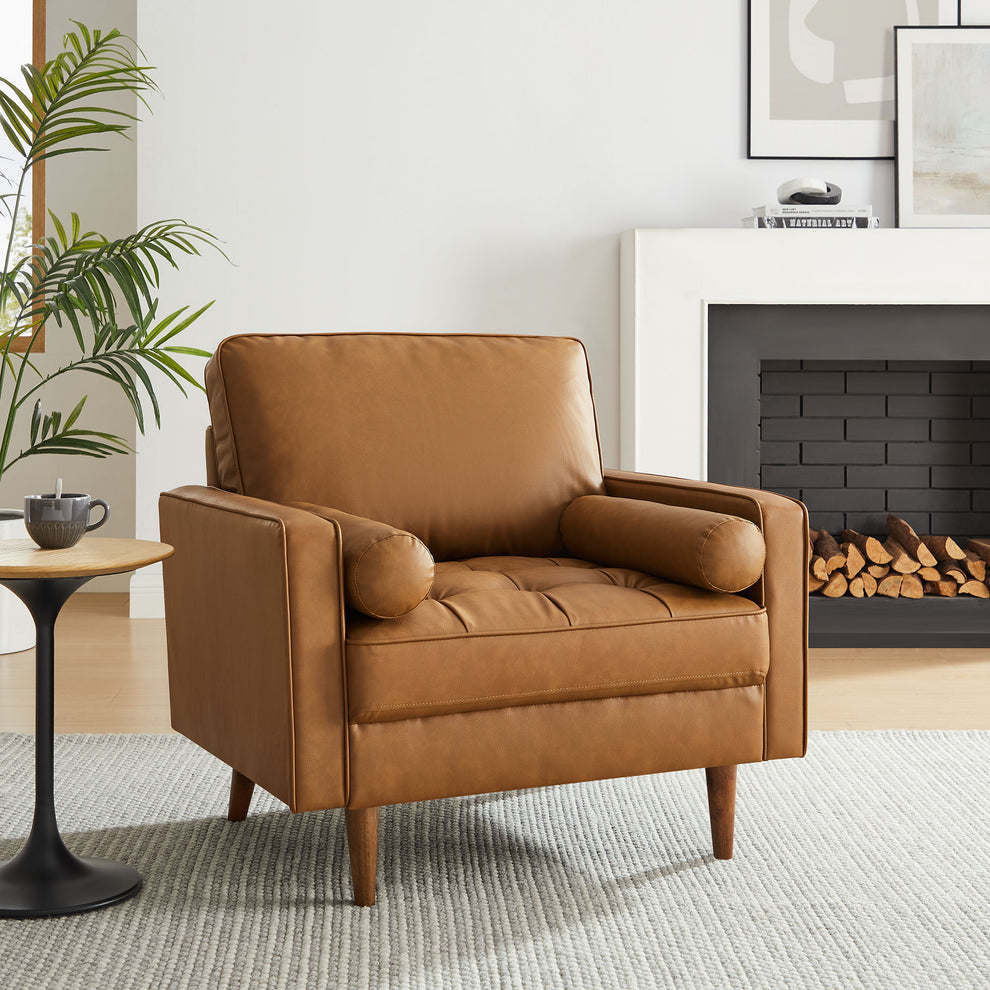 Valour Tufted Vegan Leather Accent Armchair by Modway | Accent Chairs | Modishstore - 16