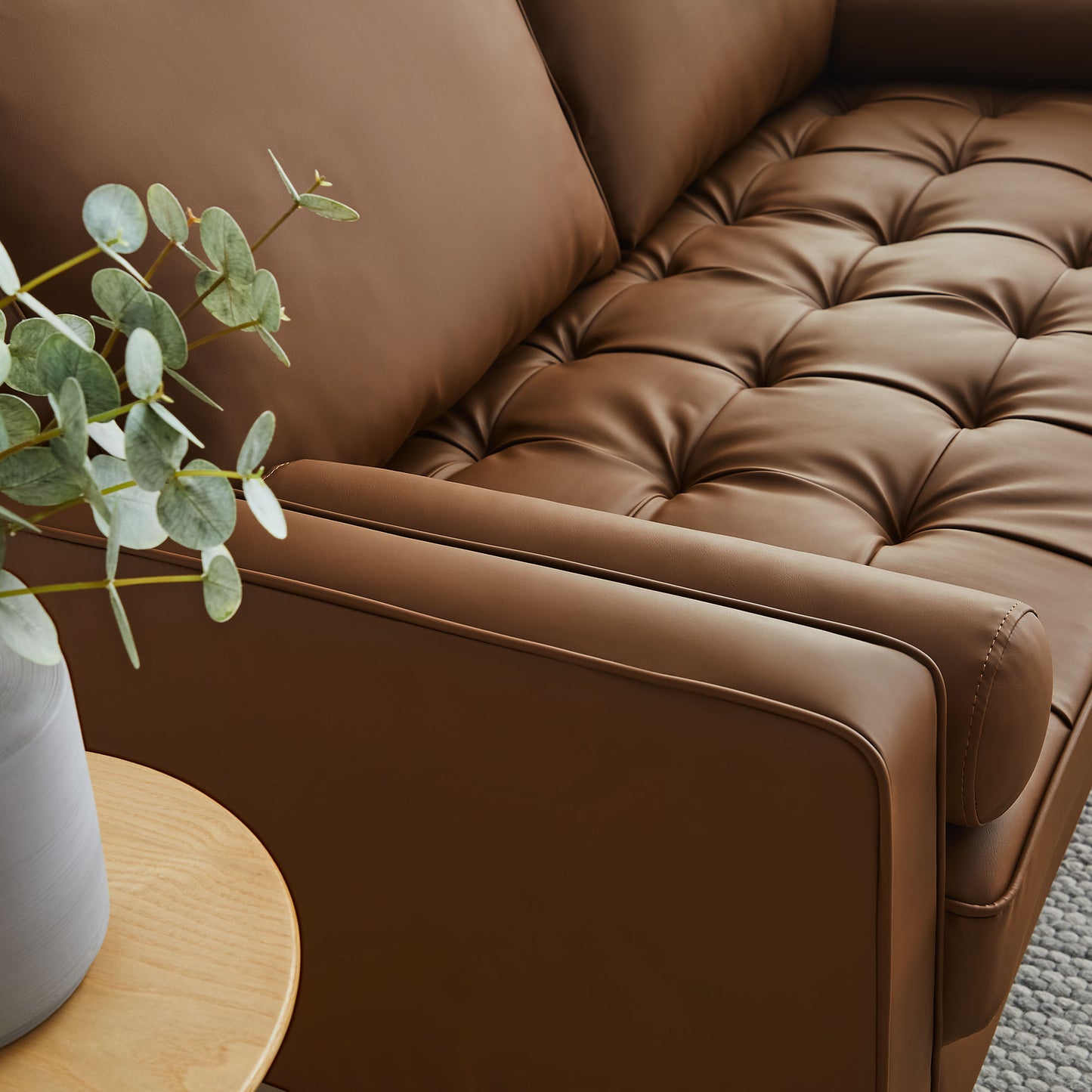 Valour Tufted Vegan Leather Loveseat by Modway | Loveseats | Modishstore - 7