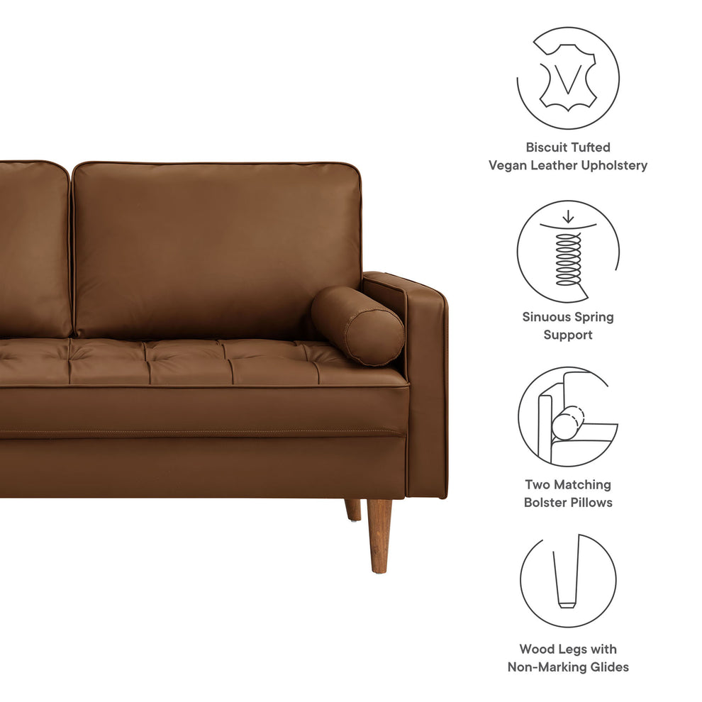 Valour Tufted Vegan Leather Loveseat by Modway | Loveseats | Modishstore - 8