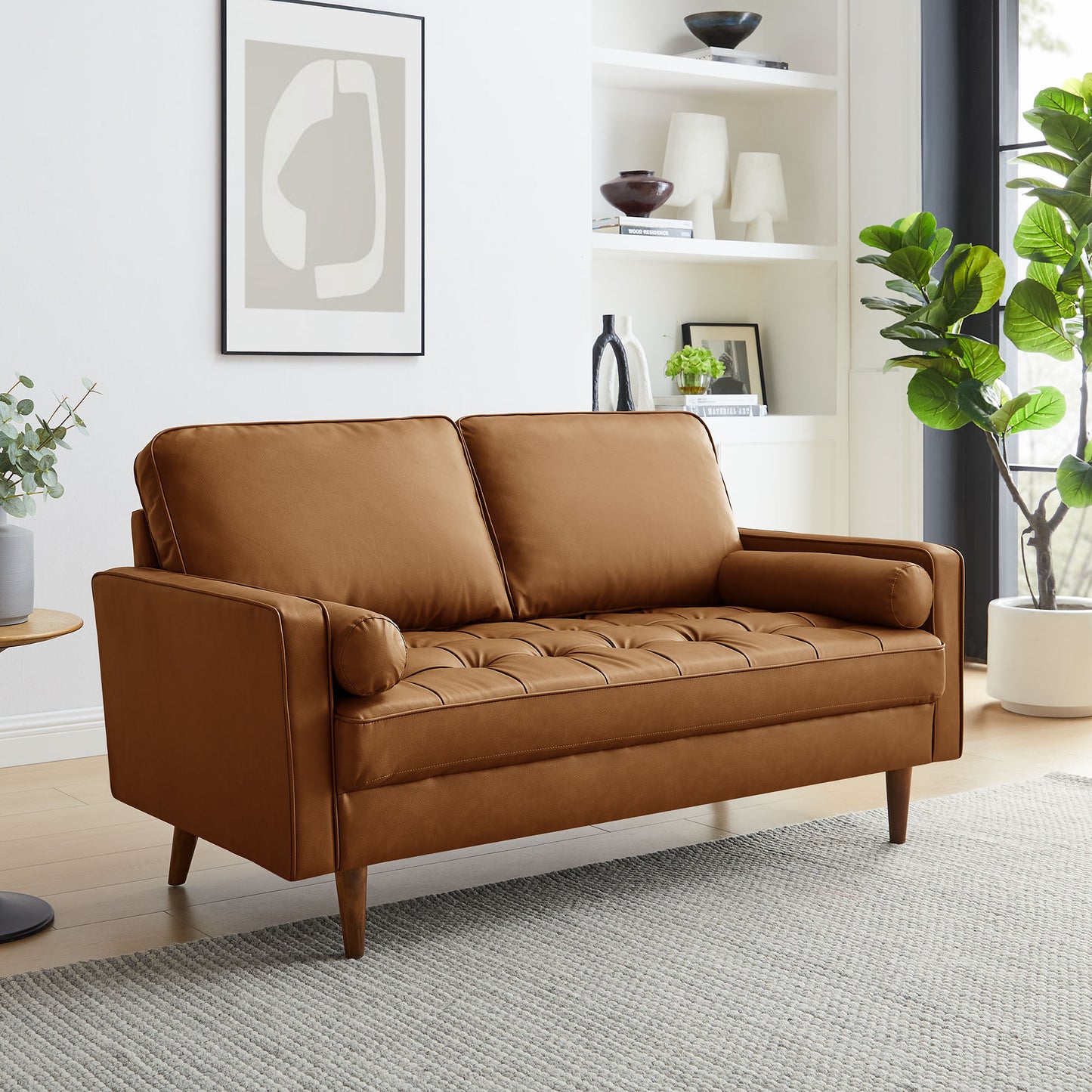 Valour Tufted Vegan Leather Loveseat by Modway | Loveseats | Modishstore - 16