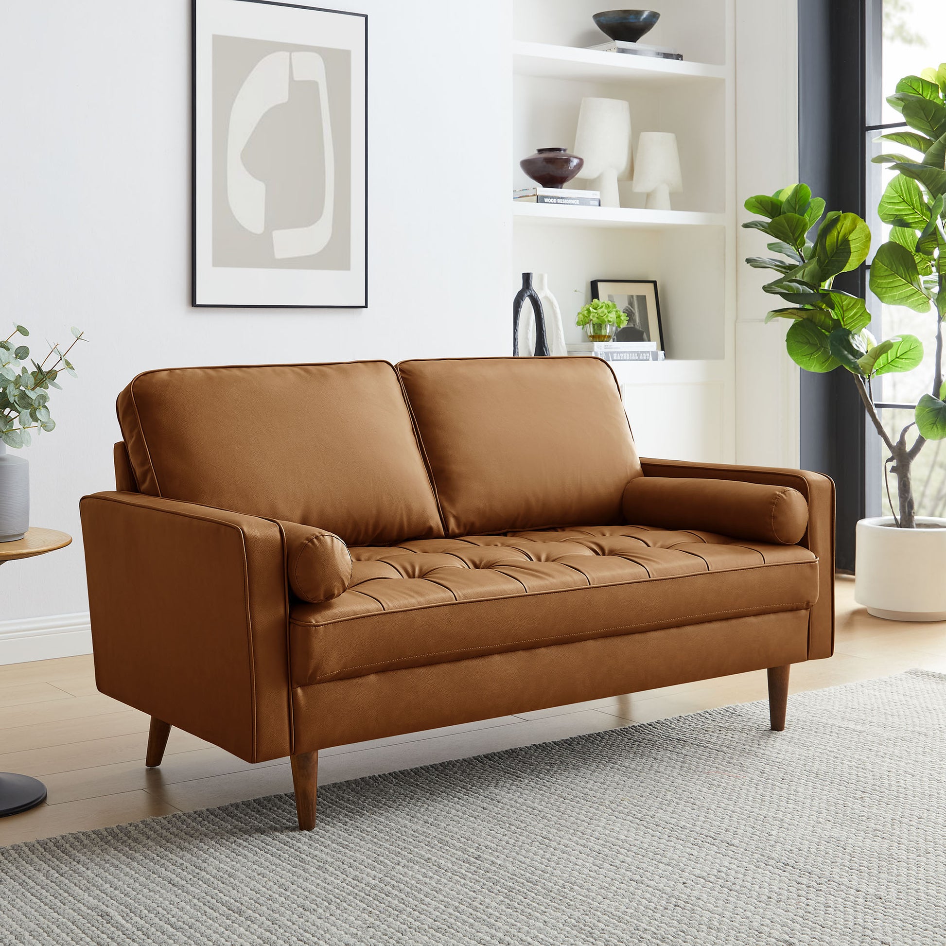 Valour Tufted Vegan Leather Loveseat by Modway | Loveseats | Modishstore - 16
