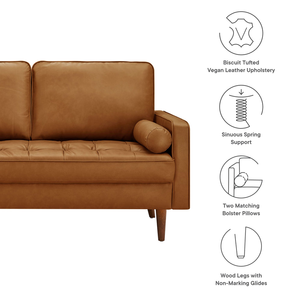 Valour Tufted Vegan Leather Loveseat by Modway | Loveseats | Modishstore - 17