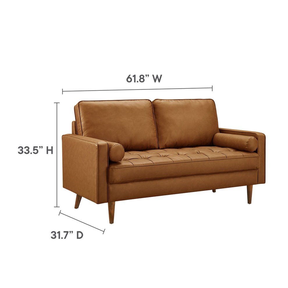 Valour Tufted Vegan Leather Loveseat by Modway | Loveseats | Modishstore - 18