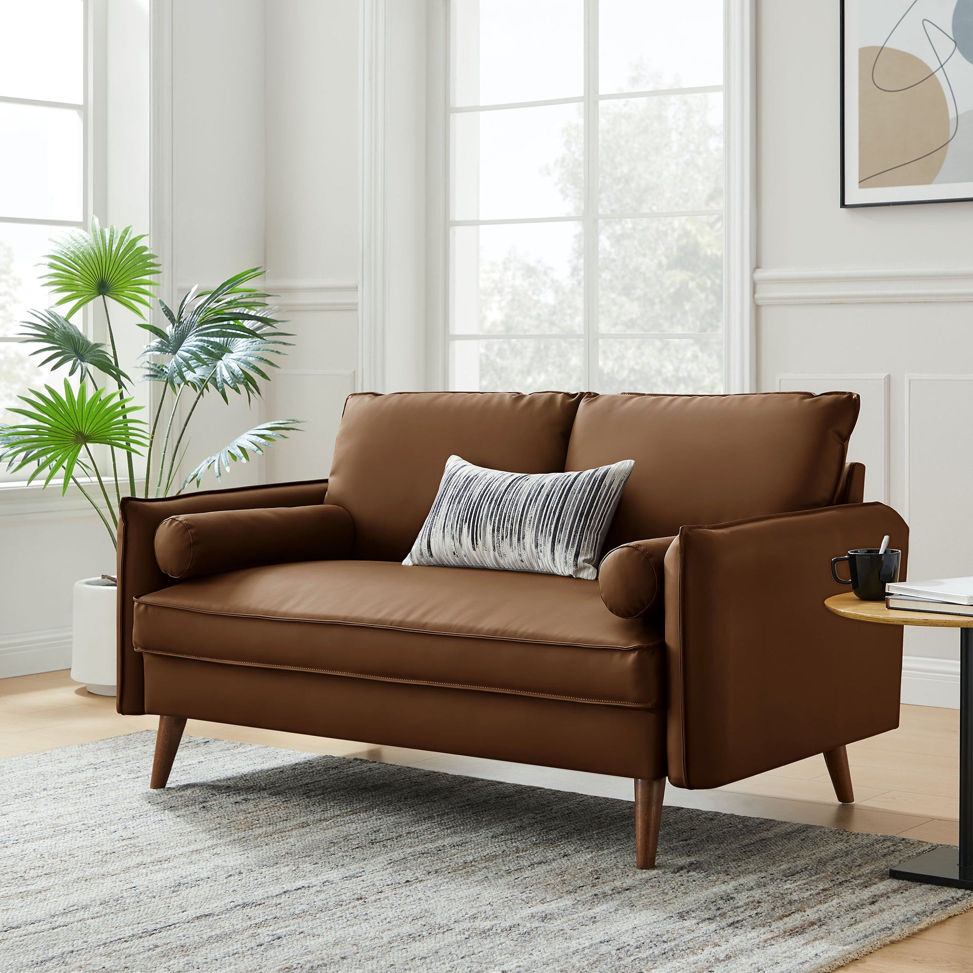 Revive Upholstered Vegan Leather Loveseat by Modway | Loveseats | Modishstore - 1