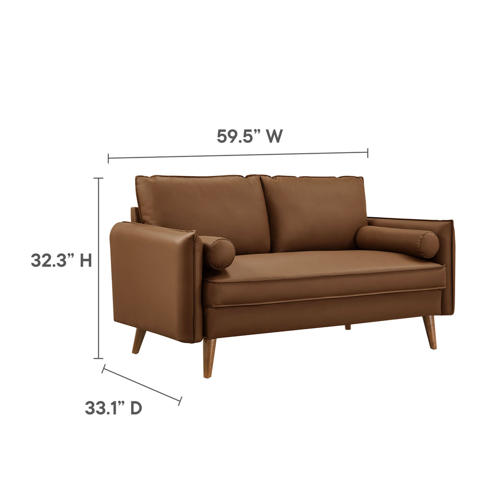 Revive Upholstered Vegan Leather Loveseat by Modway | Loveseats | Modishstore - 9