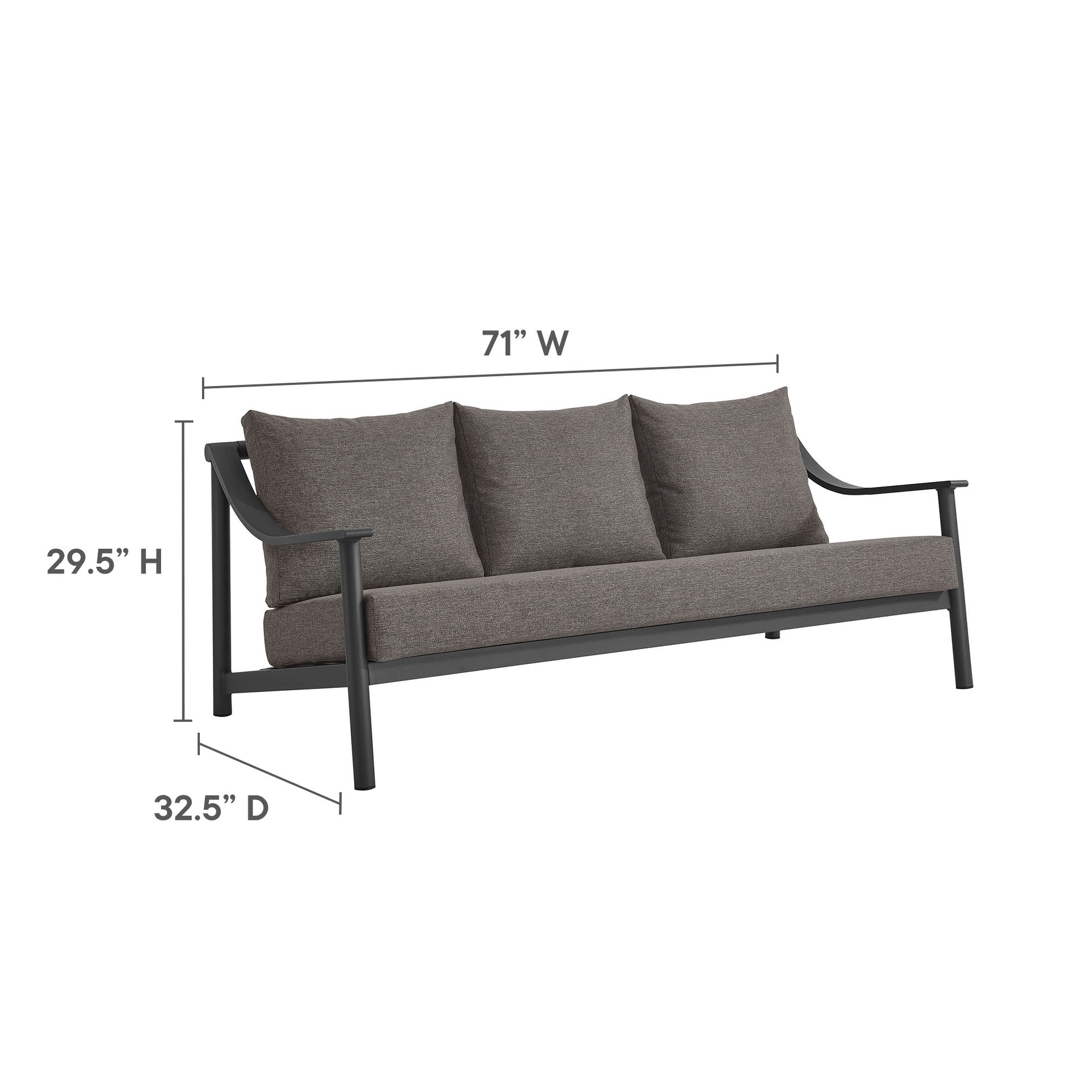 Terrace Outdoor Patio Aluminum Sofa by Modway | Sofas | Modishstore - 9