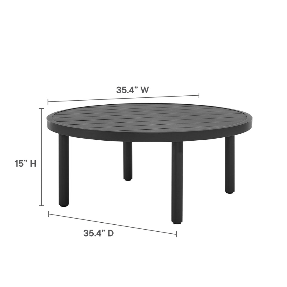 Terrace 35" Outdoor Patio Aluminum Round Coffee Table by Modway | Coffee Tables | Modishstore - 7