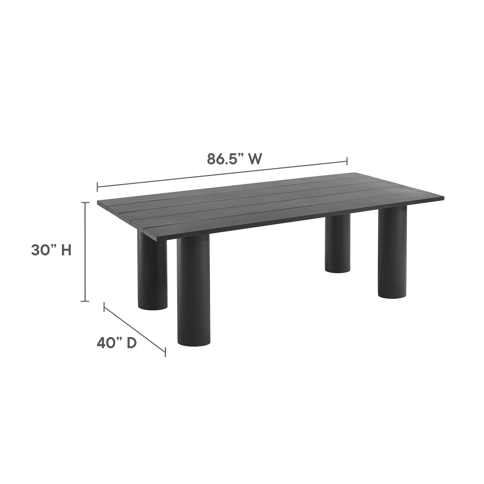 Nautica Outdoor Patio 87" Rectangular Aluminum Dining Table by Modway | Dining Tables | Modishstore - 9
